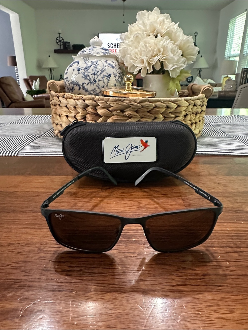 Maui Jim Cut Mountain Matte Black & Grey Frame Sunglasses.